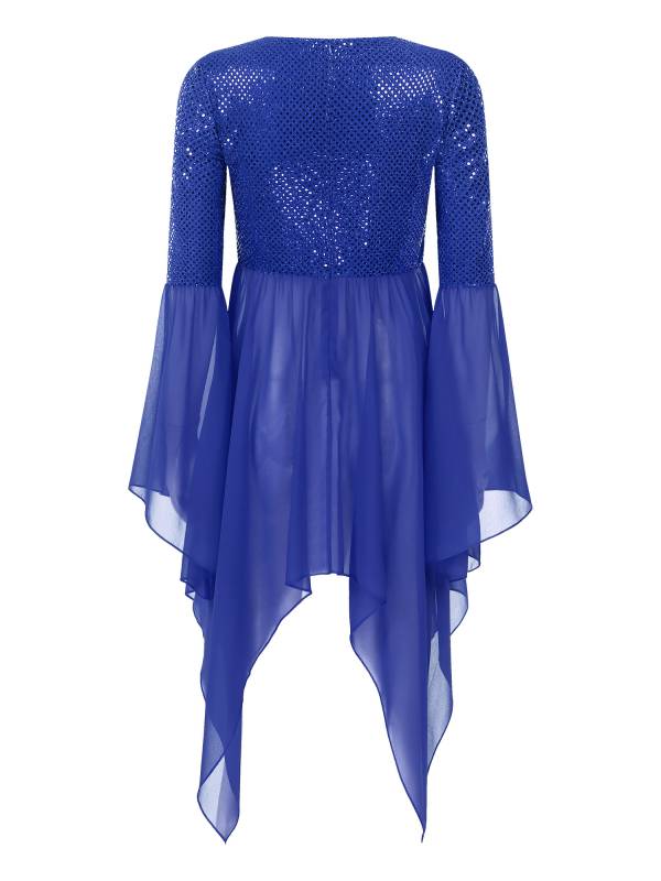 Women Liturgical Dance Dresses Shiny Sequins Worship Tunic thumb
