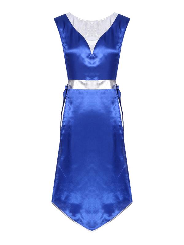 Women Metallic Sides Split Church Worship Tunic(Not Included White Base Dress) thumb