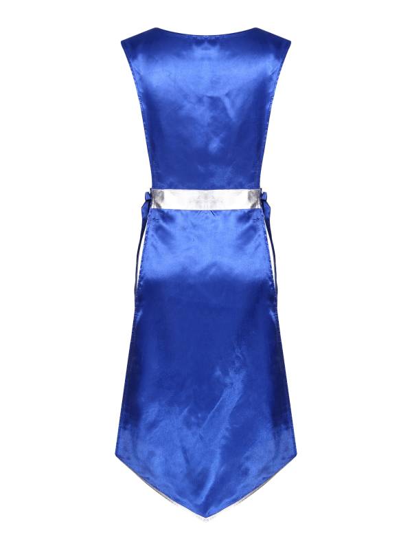 Women Metallic Sides Split Church Worship Tunic(Not Included White Base Dress) thumb