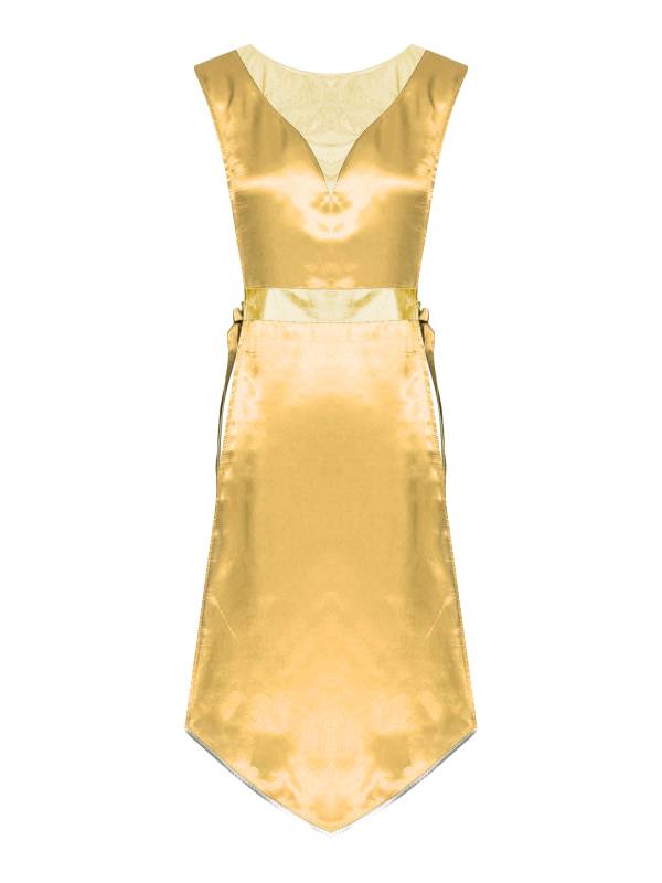 Women Metallic Sides Split Church Worship Tunic(Not Included White Base Dress) thumb