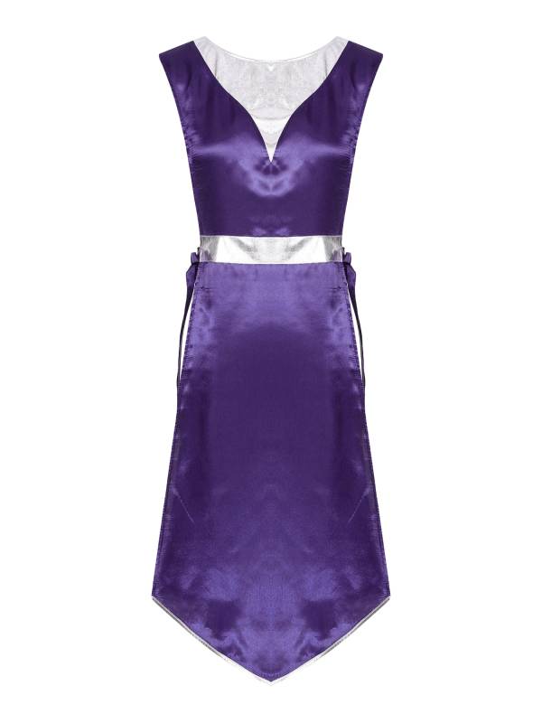 Women Metallic Sides Split Church Worship Tunic(Not Included White Base Dress) thumb