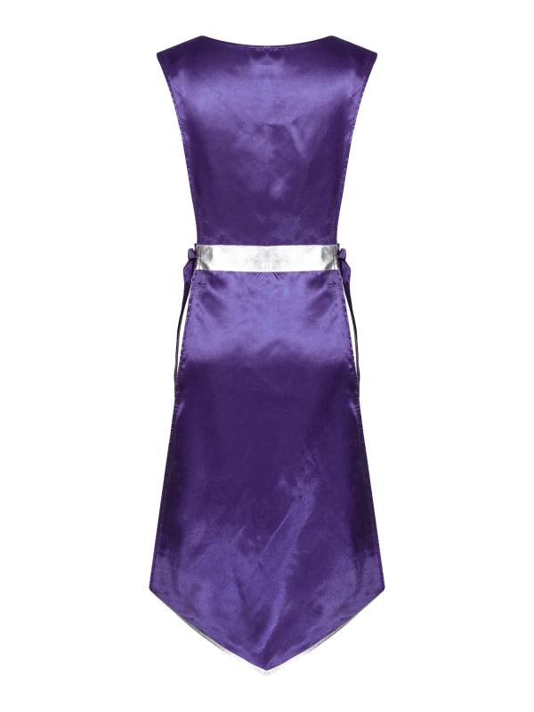 Women Metallic Sides Split Church Worship Tunic(Not Included White Base Dress) thumb