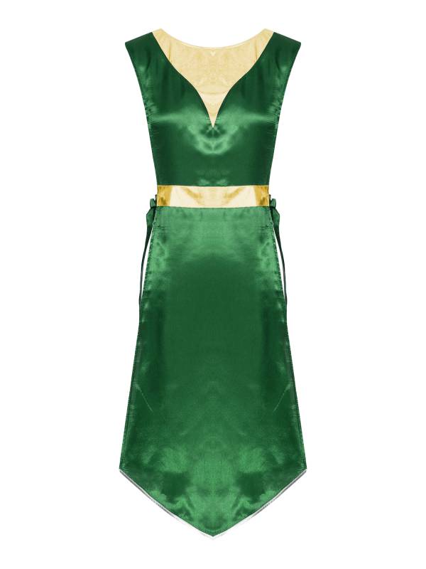 Women Metallic Sides Split Church Worship Tunic(Not Included White Base Dress) thumb
