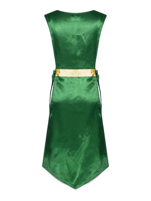 Women Metallic Sides Split Church Worship Tunic(Not Included White Base Dress) thumb