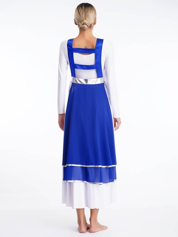 Women Star Lace-up Sleeveless Dress Choir Praise Dance Tunic thumb