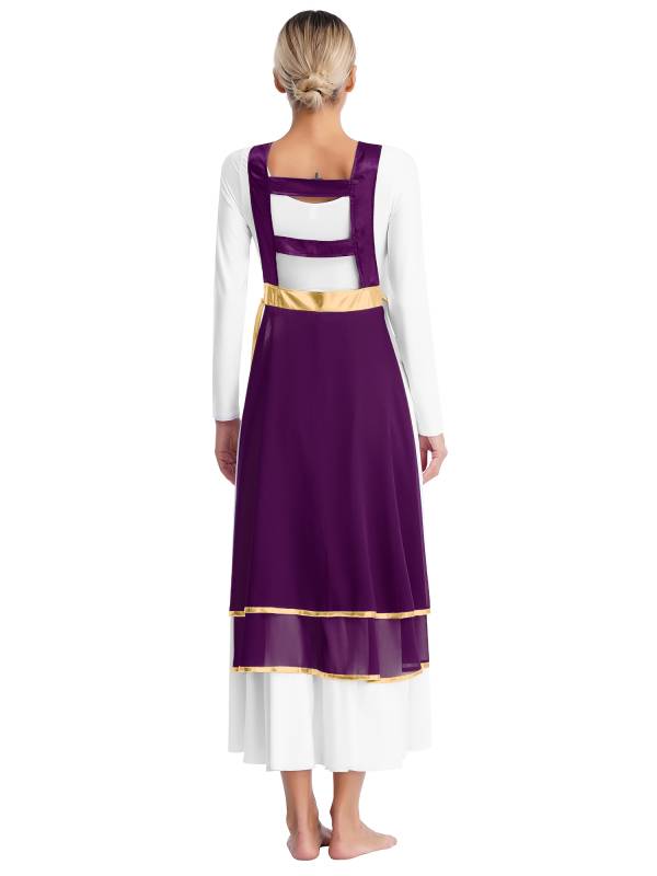 Women Star Lace-up Sleeveless Dress Choir Praise Dance Tunic thumb