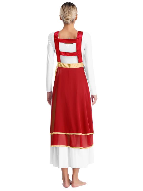 Women Star Lace-up Sleeveless Dress Choir Praise Dance Tunic thumb