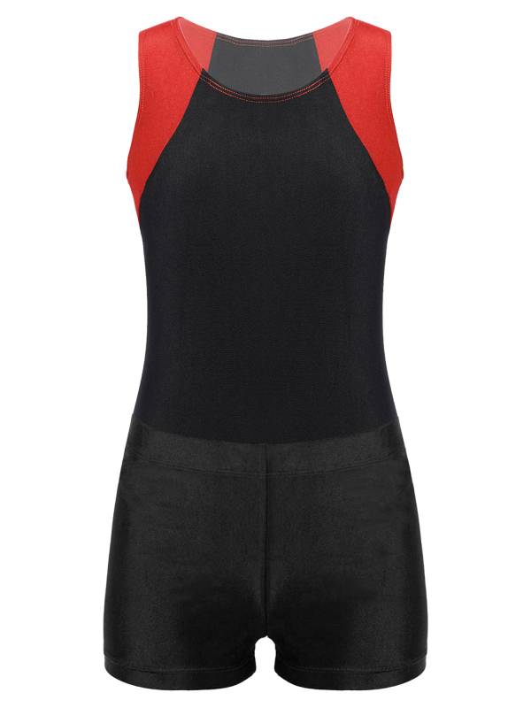 Kids Boys Sleeveless Leotard Bodysuit and Shorts Sport Set thumb