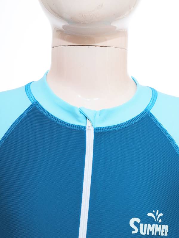 Kids Boys One-piece Full Body Long Sleeve Front Zipper Swimsuit thumb
