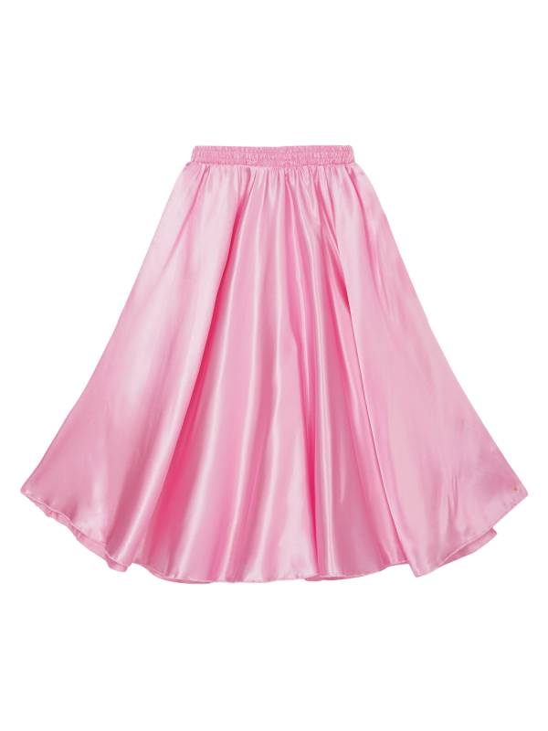Kids Girls Solid Spanish Bullfight Midi Skirt Latin Dance Skirt thumb