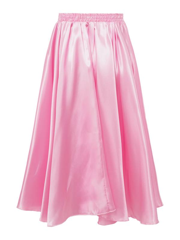 Kids Girls Solid Spanish Bullfight Midi Skirt Latin Dance Skirt thumb