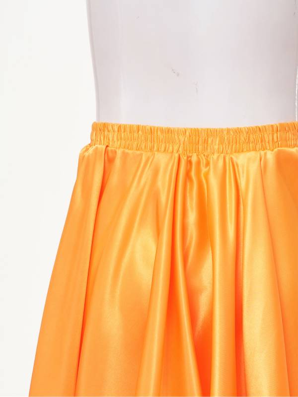 Kids Girls Solid Spanish Bullfight Midi Skirt Latin Dance Skirt thumb