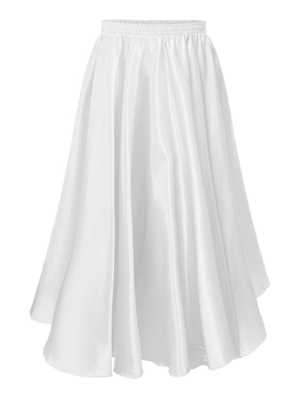 Kids Girls Solid Spanish Bullfight Midi Skirt Latin Dance Skirt thumb