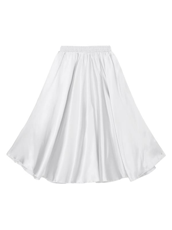 Kids Girls Solid Spanish Bullfight Midi Skirt Latin Dance Skirt thumb