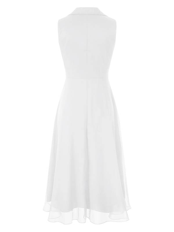Women Sleeveless V Neck Chiffon Wrap A-Line Bridesmaid Cocktail Dress thumb