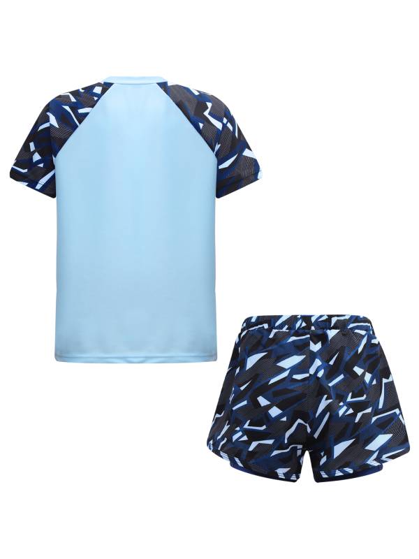 Kids Boys 2pcs Short Sleeve Top and Trunks Swimwear Set thumb