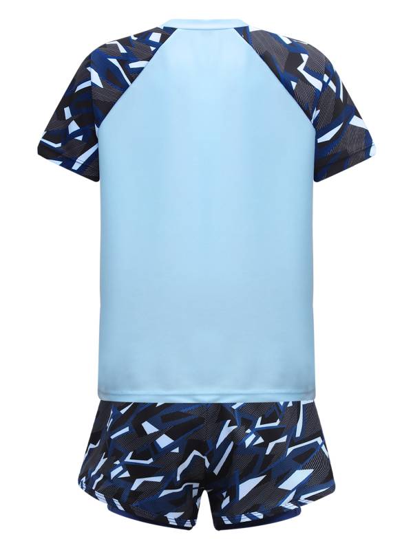 Kids Boys 2pcs Short Sleeve Top and Trunks Swimwear Set thumb