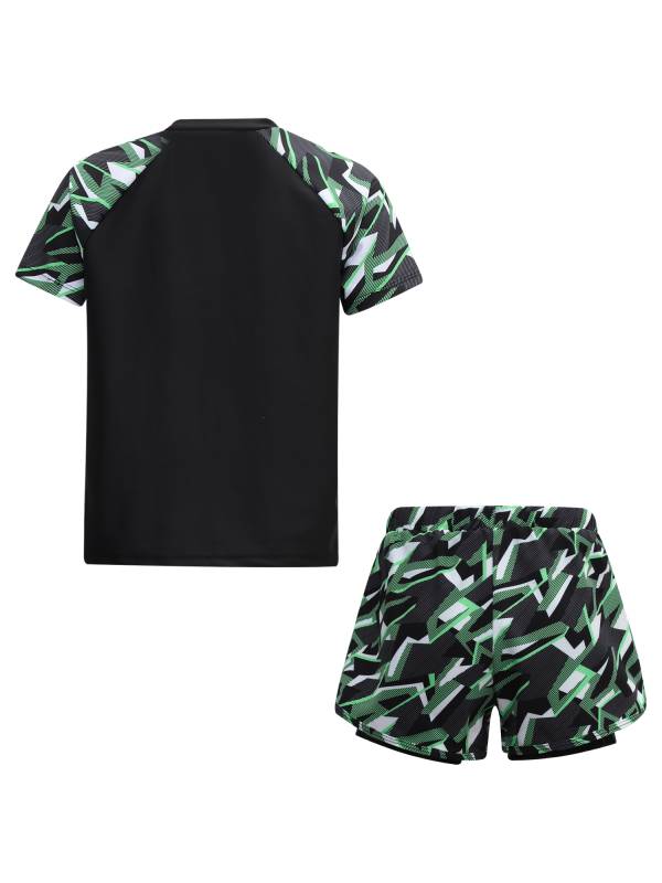 Kids Boys 2pcs Short Sleeve Top and Trunks Swimwear Set thumb