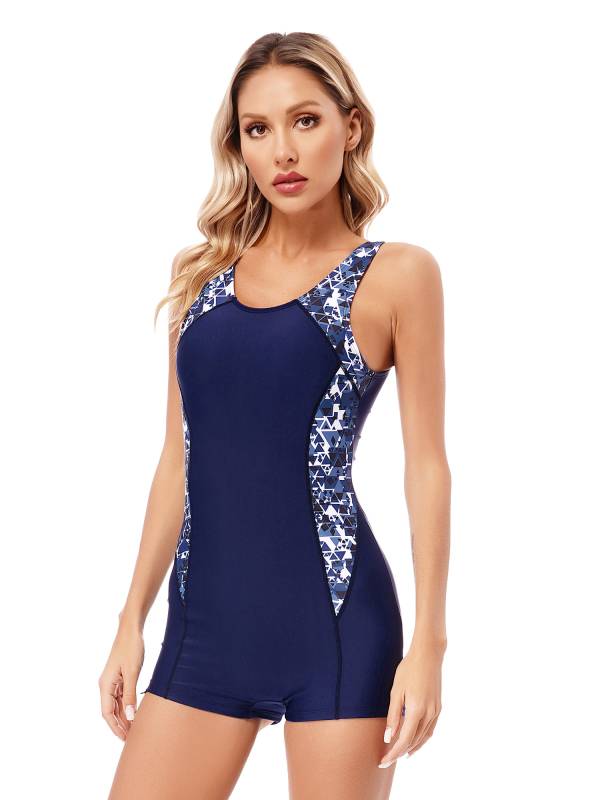 Women Sleeveless One-piece Graphic Print Swimsuit thumb