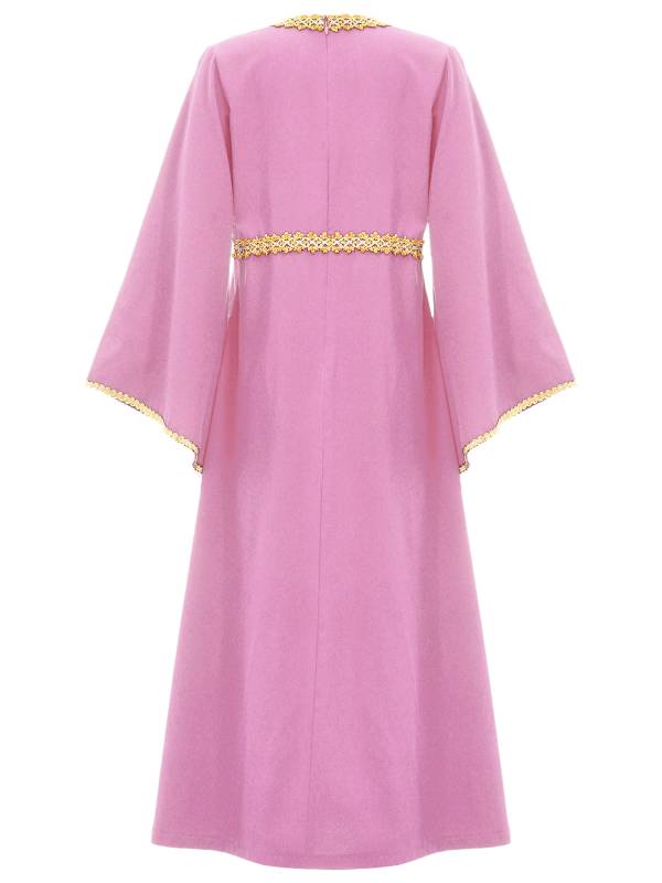 Kids Girls Long Sleeve Square Neck Medieval Renaissance Princess Dress thumb