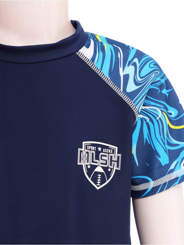 Kids Boys Two Piece Short Sleeve Top and Trunks Swimwear Set thumb