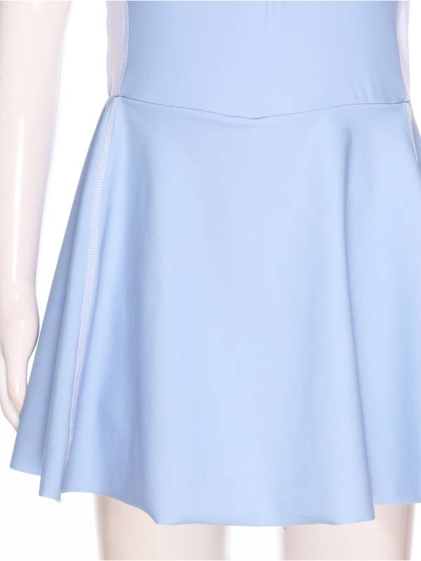 Girls Short Sleeve Color Block A-line Swimming Dress thumb