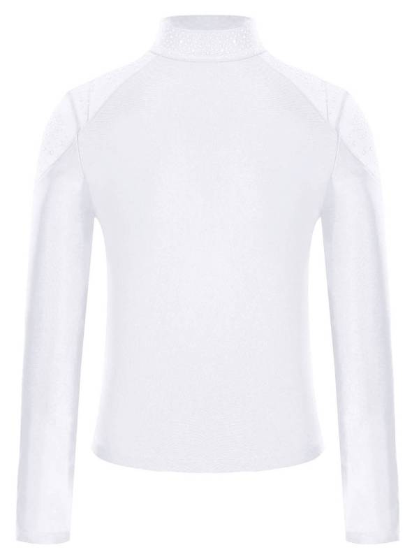 Kids Girls Shiny Rhinestones Long Sleeve Zipper Jacket for Gymnastics thumb