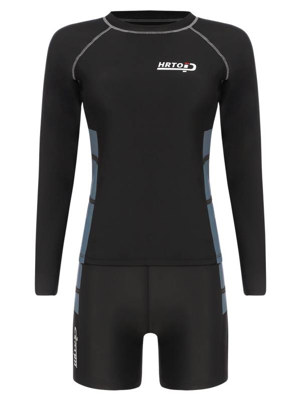 Women 2pcs Swimsuit Long Sleeve Rash Guard Sets thumb