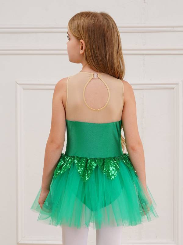 Kids Girls Sleeveless Sequins Mesh Tutu Dress Fairy Costume thumb