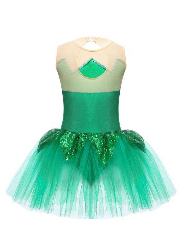 Kids Girls Sleeveless Sequins Mesh Tutu Dress Fairy Costume thumb