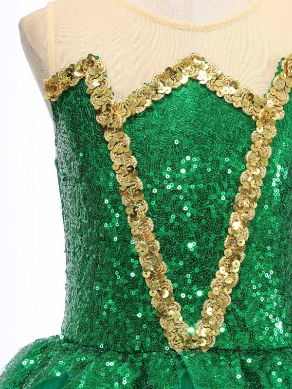 Kids Girls Sleeveless Sequins Mesh Tutu Dress Fairy Costume thumb