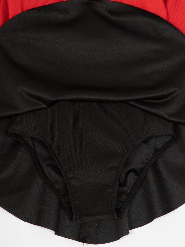 Kids Girls Long Sleeve Keyhole Back Fringe Circus Ringmaster Leotard Dress thumb
