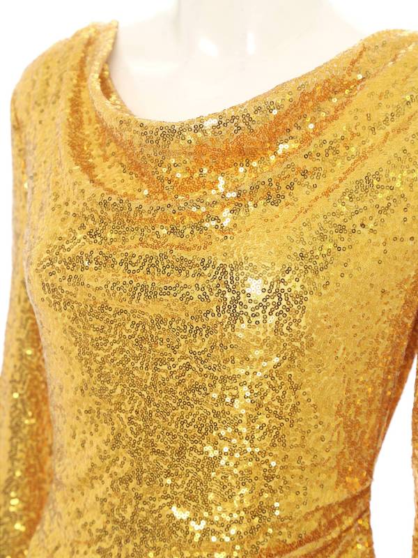 Women Sequin Cocktail Dress Long Sleeve Bodycon Pencil Dress thumb
