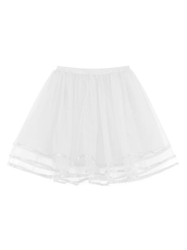 Women Tiered Tulle Underskirt Hoopless Puff A-line Petticoat thumb