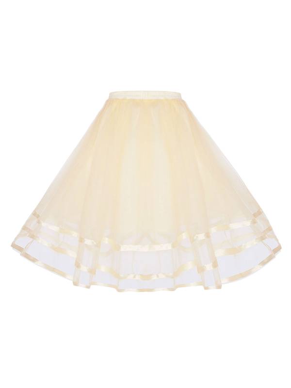 Women Tiered Tulle Underskirt Hoopless Puff A-line Petticoat thumb