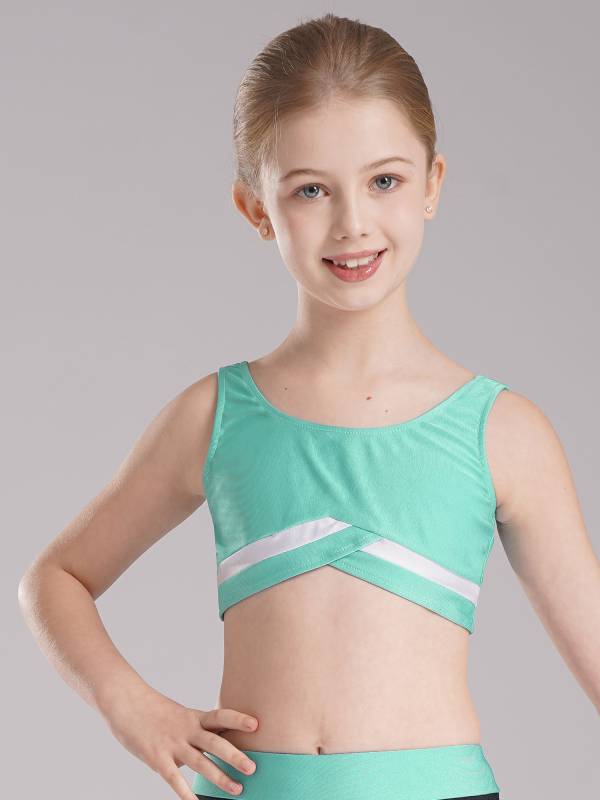 Kids Girls 2pcs Sleeveless Vest Top with Shorts Sports Set for Gymnastics Yoga thumb