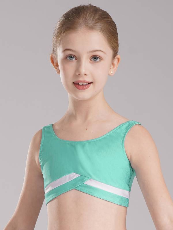 Kids Girls 2pcs Sleeveless Vest Top with Shorts Sports Set for Gymnastics Yoga thumb