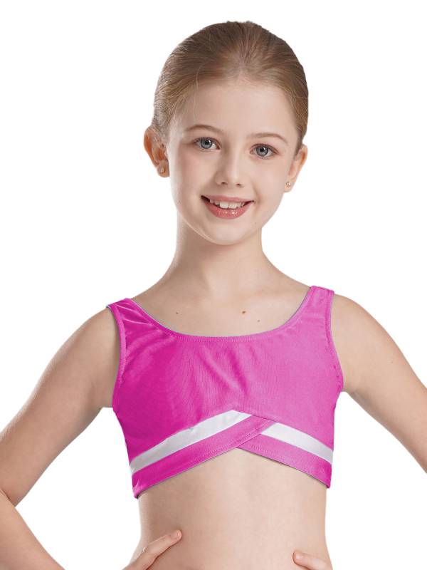 Kids Girls 2pcs Sleeveless Vest Top with Shorts Sports Set for Gymnastics Yoga thumb