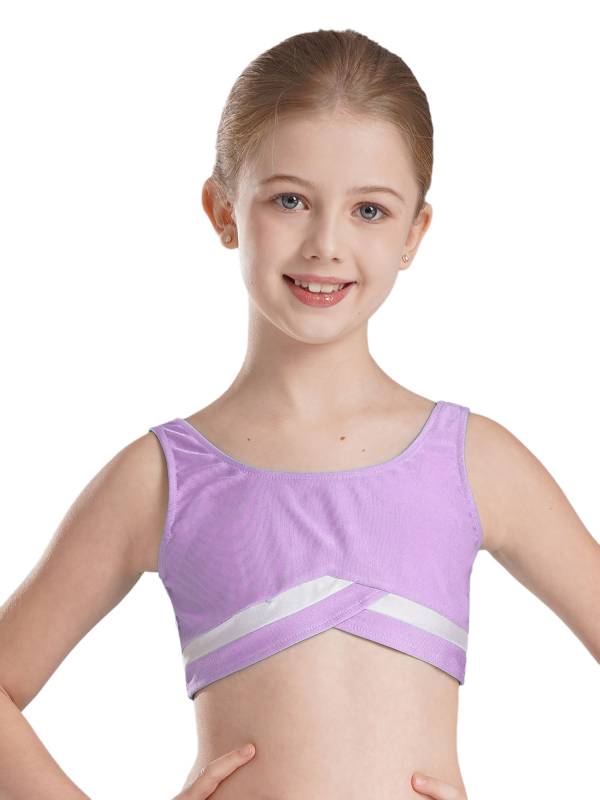 Kids Girls 2pcs Sleeveless Vest Top with Shorts Sports Set for Gymnastics Yoga thumb