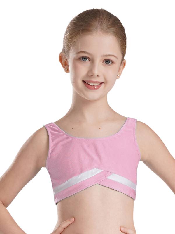 Kids Girls 2pcs Sleeveless Vest Top with Shorts Sports Set for Gymnastics Yoga thumb