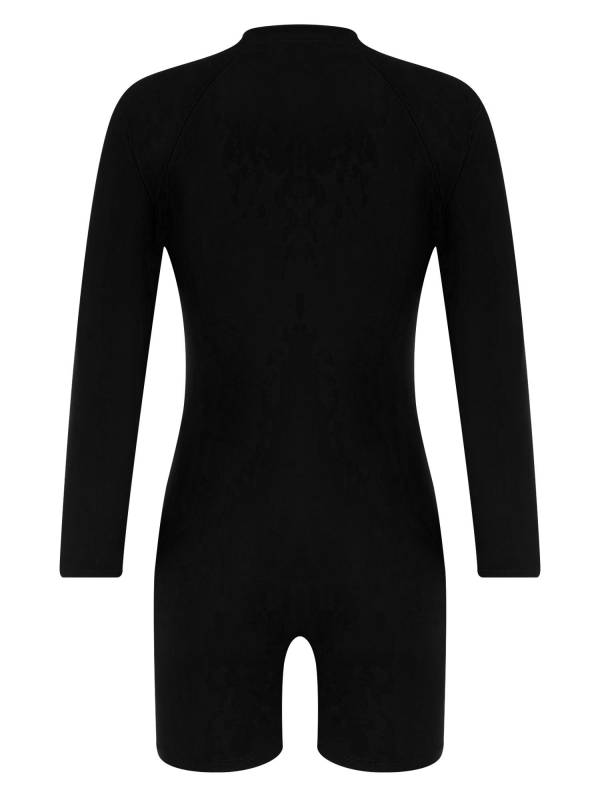 Women Long Sleeve Front Zipper One-piece Swimsuit thumb