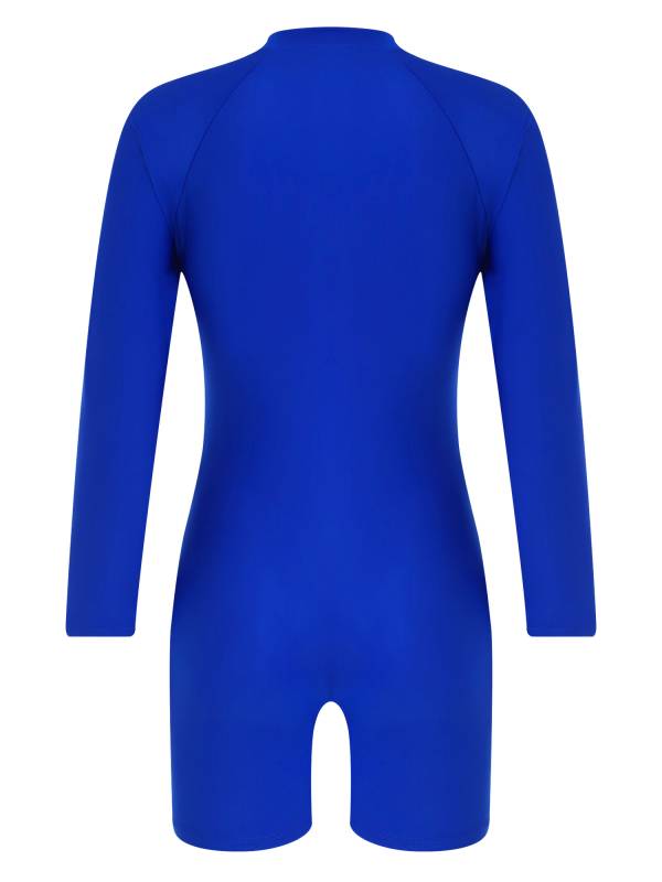Women Long Sleeve Front Zipper One-piece Swimsuit thumb
