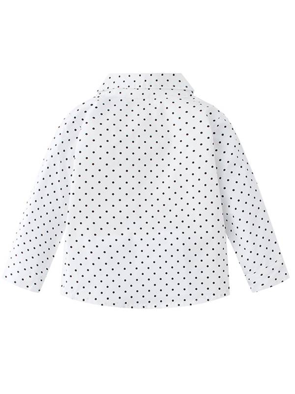 Toddler Boys 3pcs Cotton Formal Suits Long Sleeve Shirt and Pants with Bowtie thumb