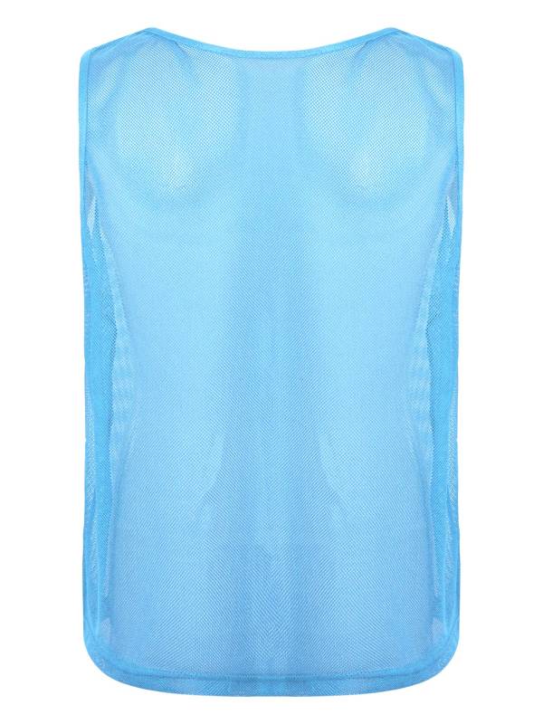 Men Hollow Out Mesh Round Neck Sleeveless Training Tank Top thumb