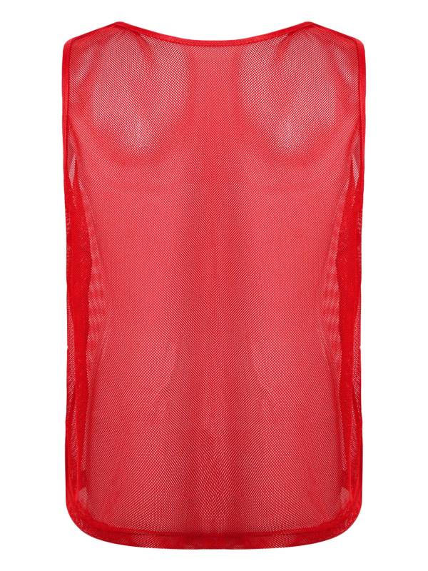 Men Hollow Out Mesh Round Neck Sleeveless Training Tank Top thumb