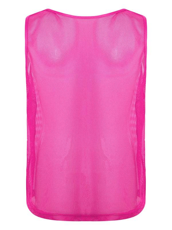 Men Hollow Out Mesh Round Neck Sleeveless Training Tank Top thumb