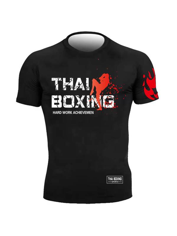 Kids Boys 2pcs Boxing Outfit Short Sleeve T-shirt with Shorts Set thumb