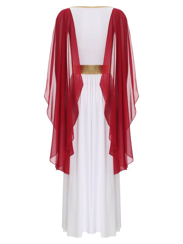 Women V Neck Sleeveless Toga Greek Goddess Costume Maxi Dress thumb
