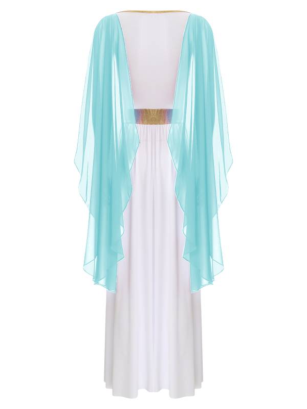 Women V Neck Sleeveless Toga Greek Goddess Costume Maxi Dress thumb