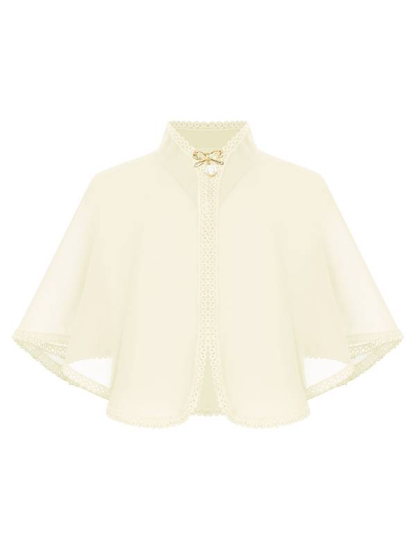 Kids Girls Chiffon Cape with Exquisite Brooch Shawl thumb